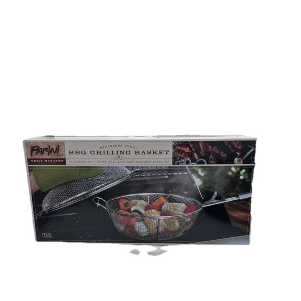 Parini Stainless Steel BBQ Grilling Basket With Locking Lid brand new in box